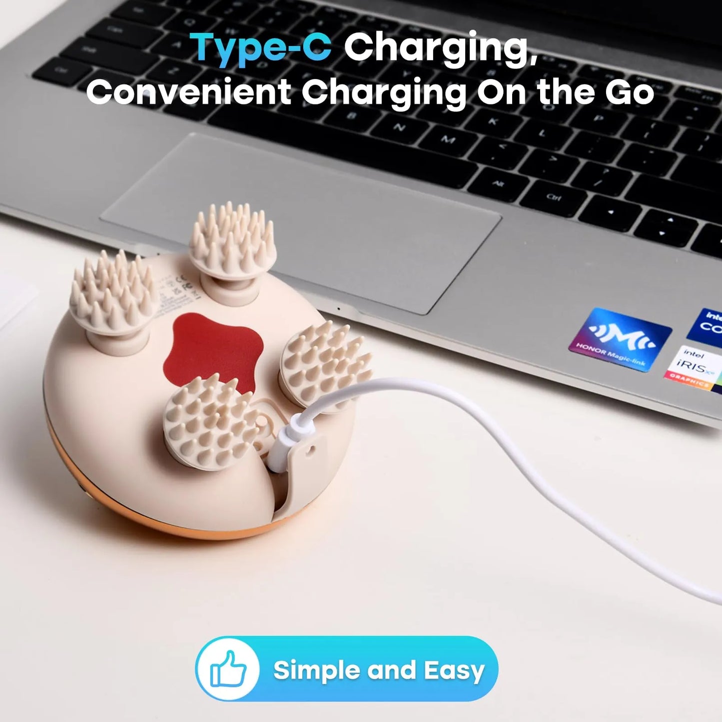 360° Electric Scalp & Body Massager – Deep Cleanse + Boost Hair Growth