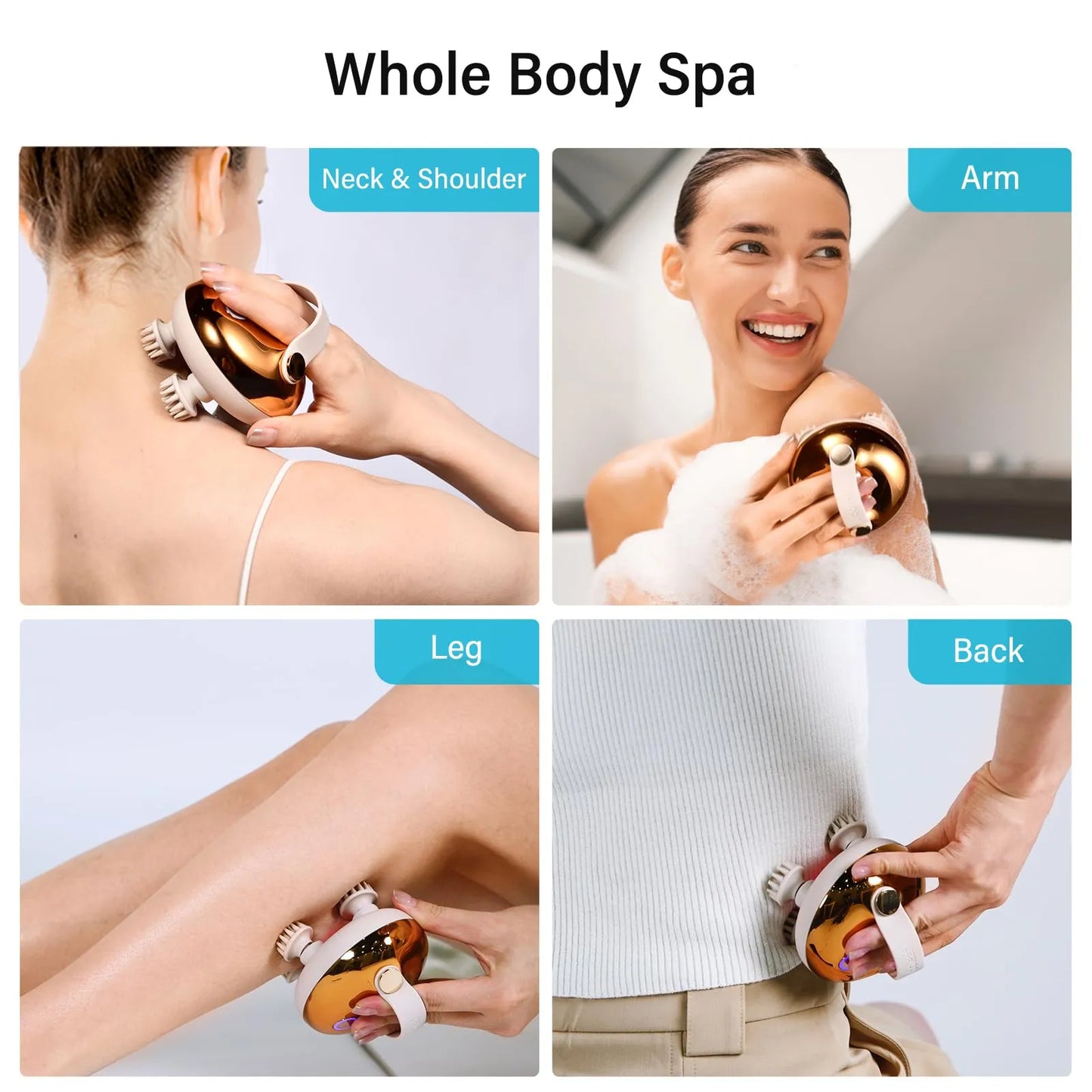 360° Electric Scalp & Body Massager – Deep Cleanse + Boost Hair Growth